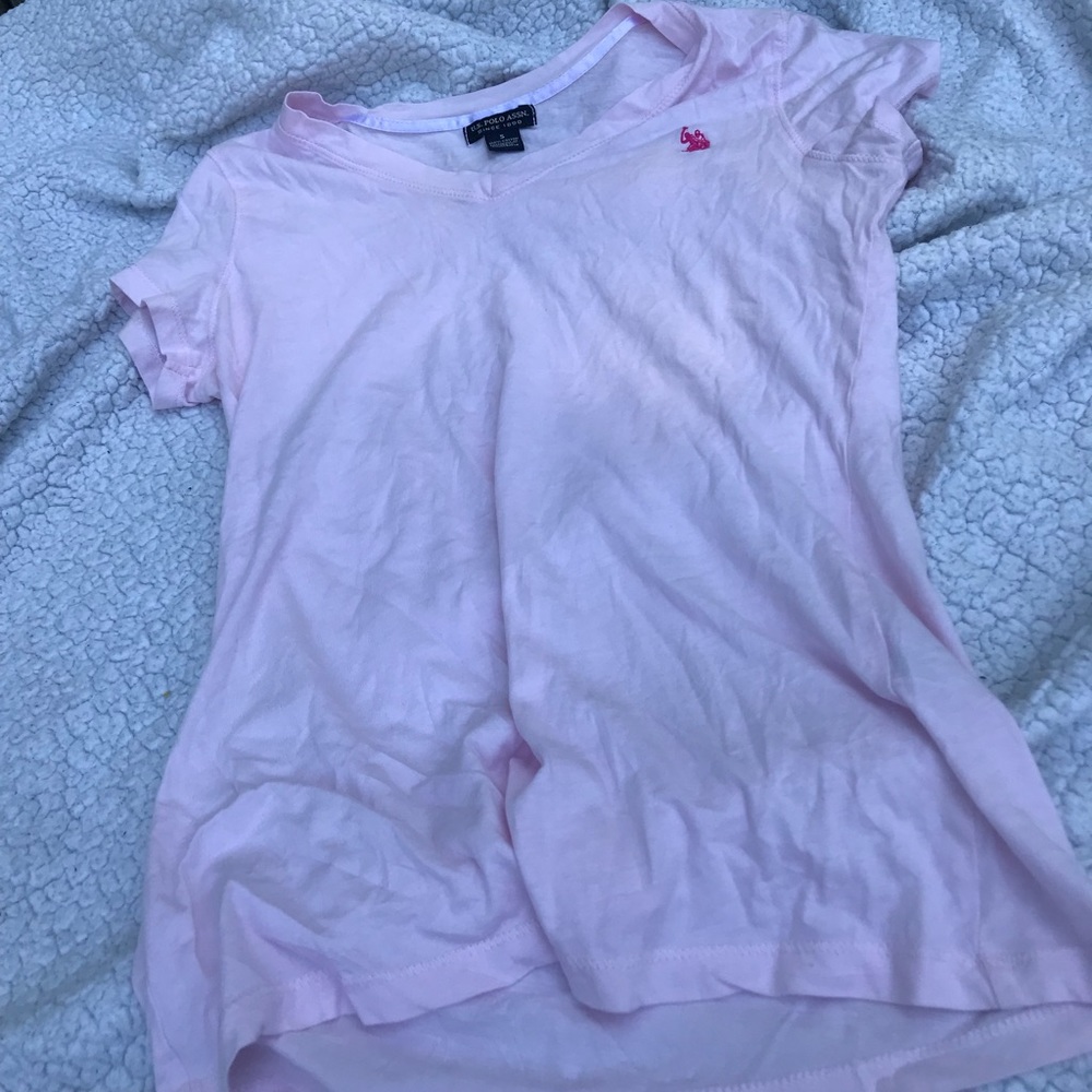 light pink polo tee shirt